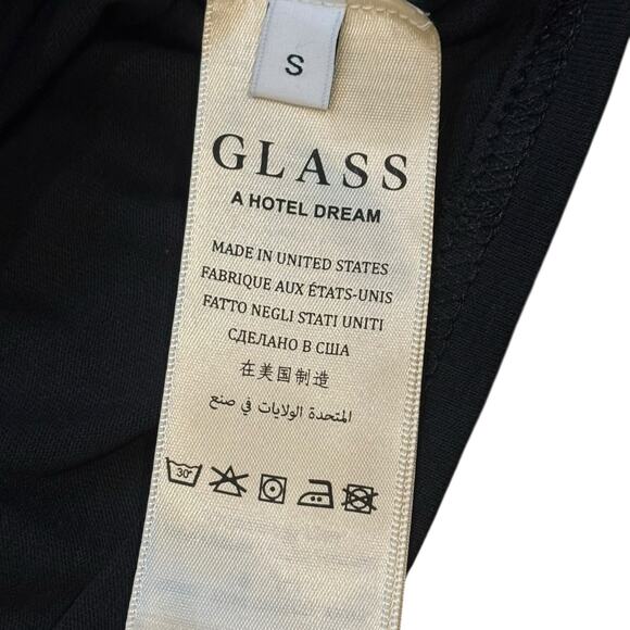 Glass Cypress Black Tee Back Purple Love Back Graphic Stitched Stars Small NWOT - Picture 4 of 5